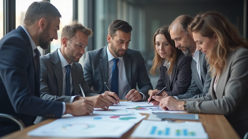 Команда обсуждает стратегию маркетинга и брендинга