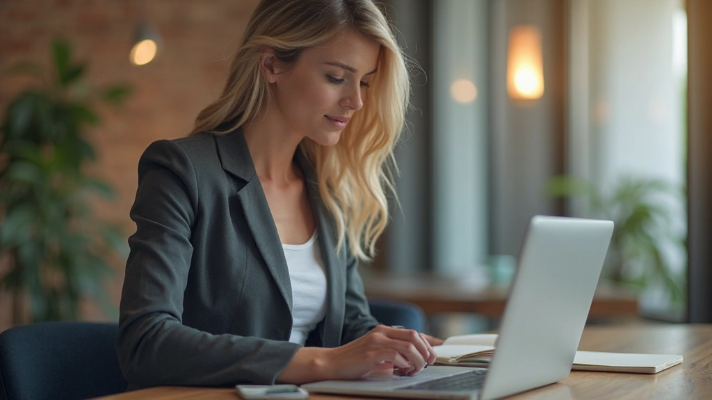 Маркетолог анализирует бренд-позиционирование и целевую аудиторию на ноутбуке